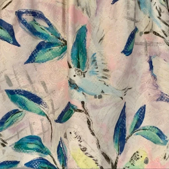 Anthropologie Leifsdottir Peplum Brocade Top Bird Pattern Metallic Sleeveless 0 - Picture 13 of 16